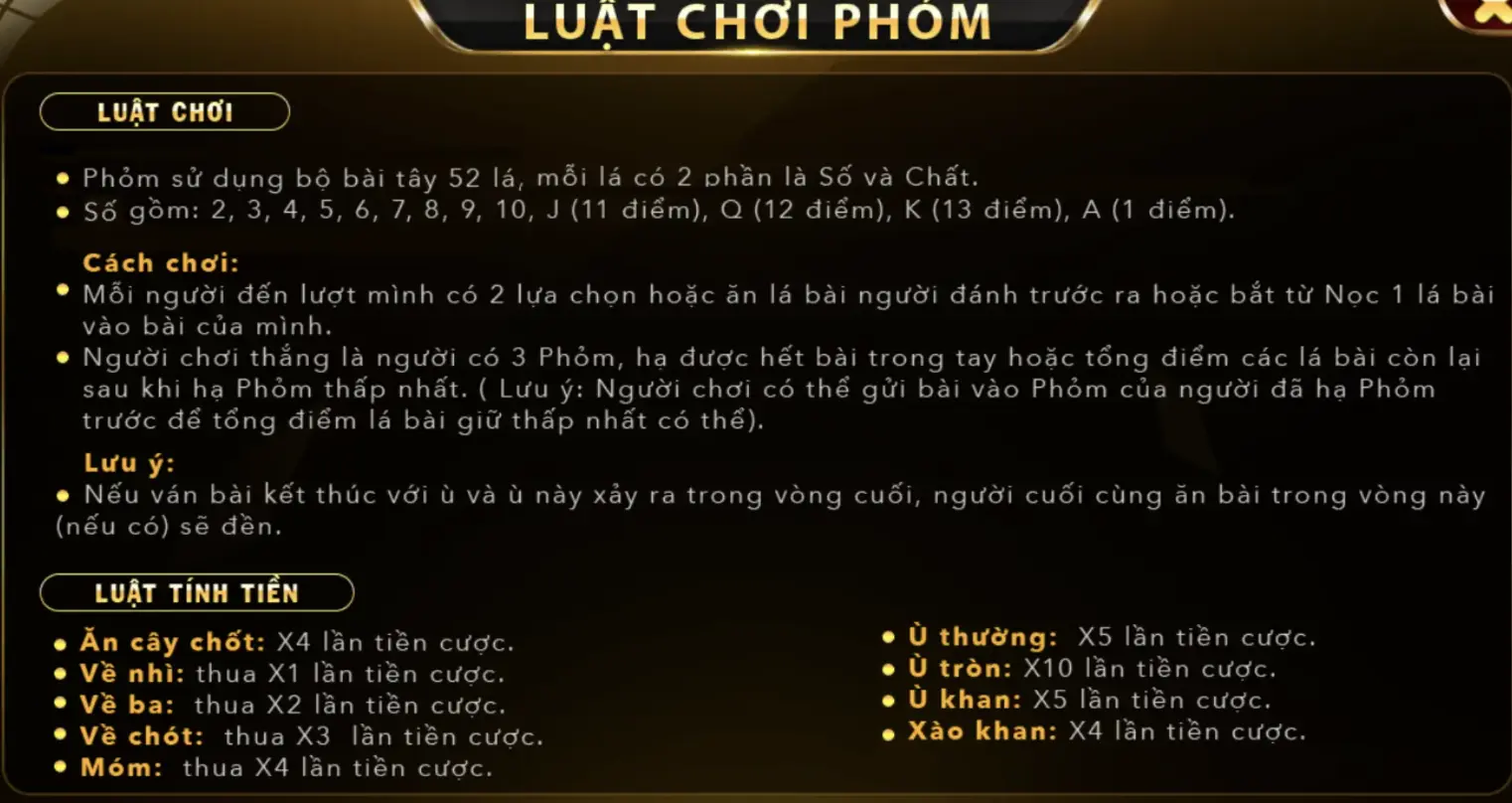 Luật chơi game bài Phỏm dễ hiểu tại Go88 ios