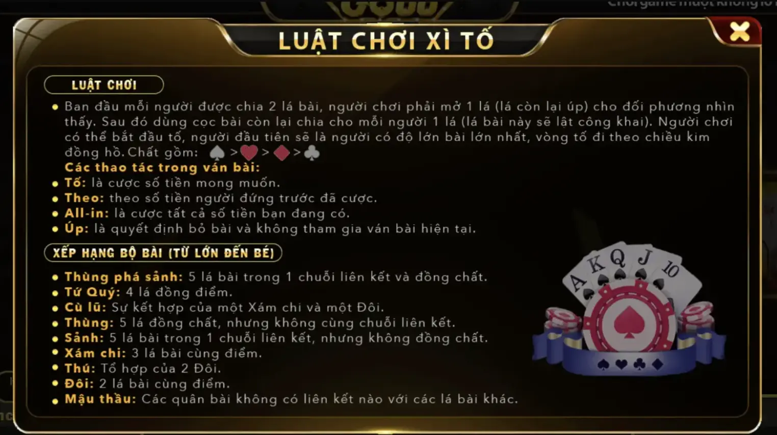 Go88 hướng dẫn luật chơi Xì Tố dễ hiểu