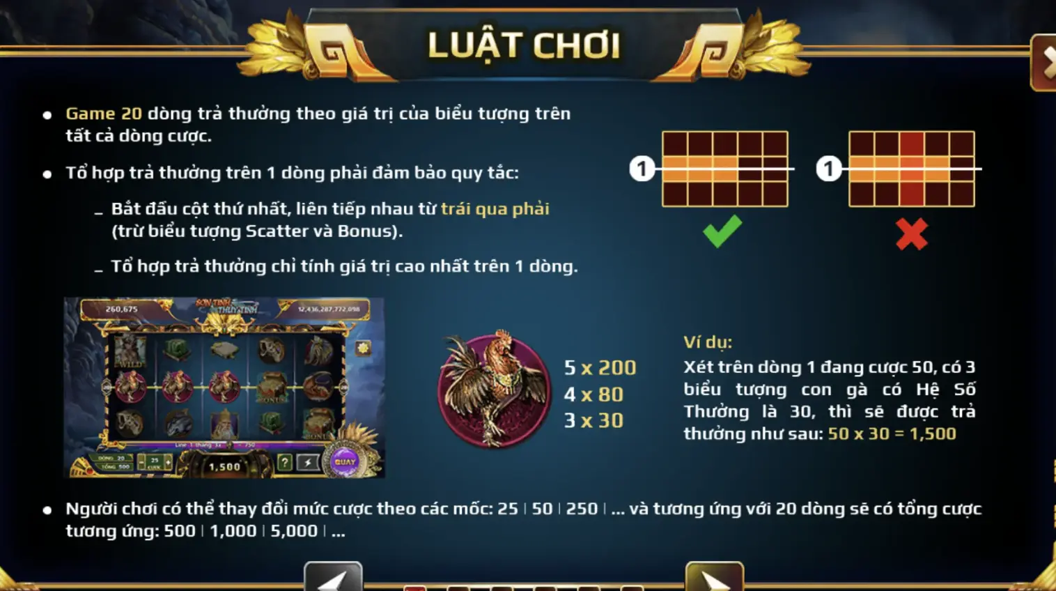 Luật chơi Sơn Tinh Thuỷ Tinh đơn giản tại Go 88