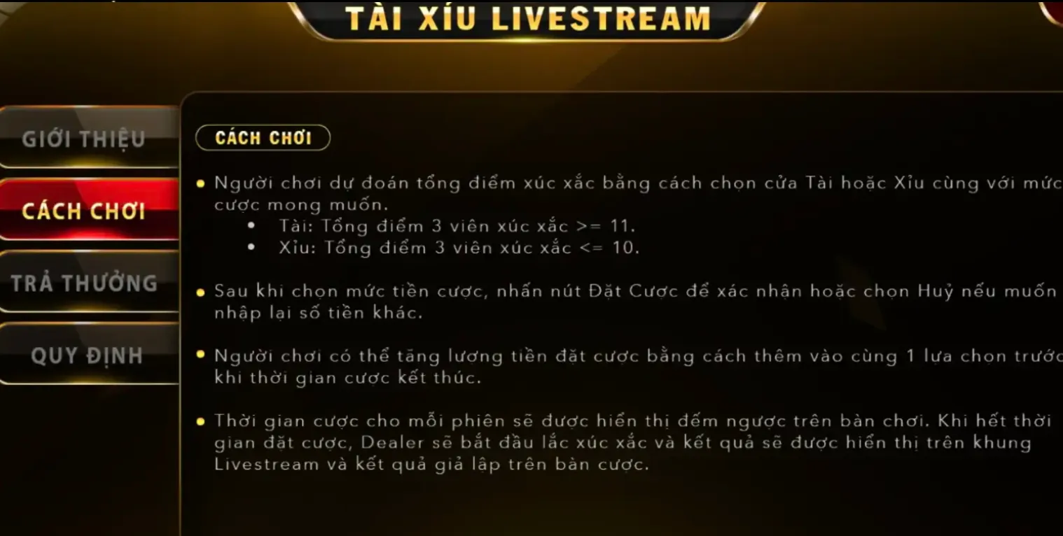 Nắm rõ lưu ý trong Tài Xỉu Livestream