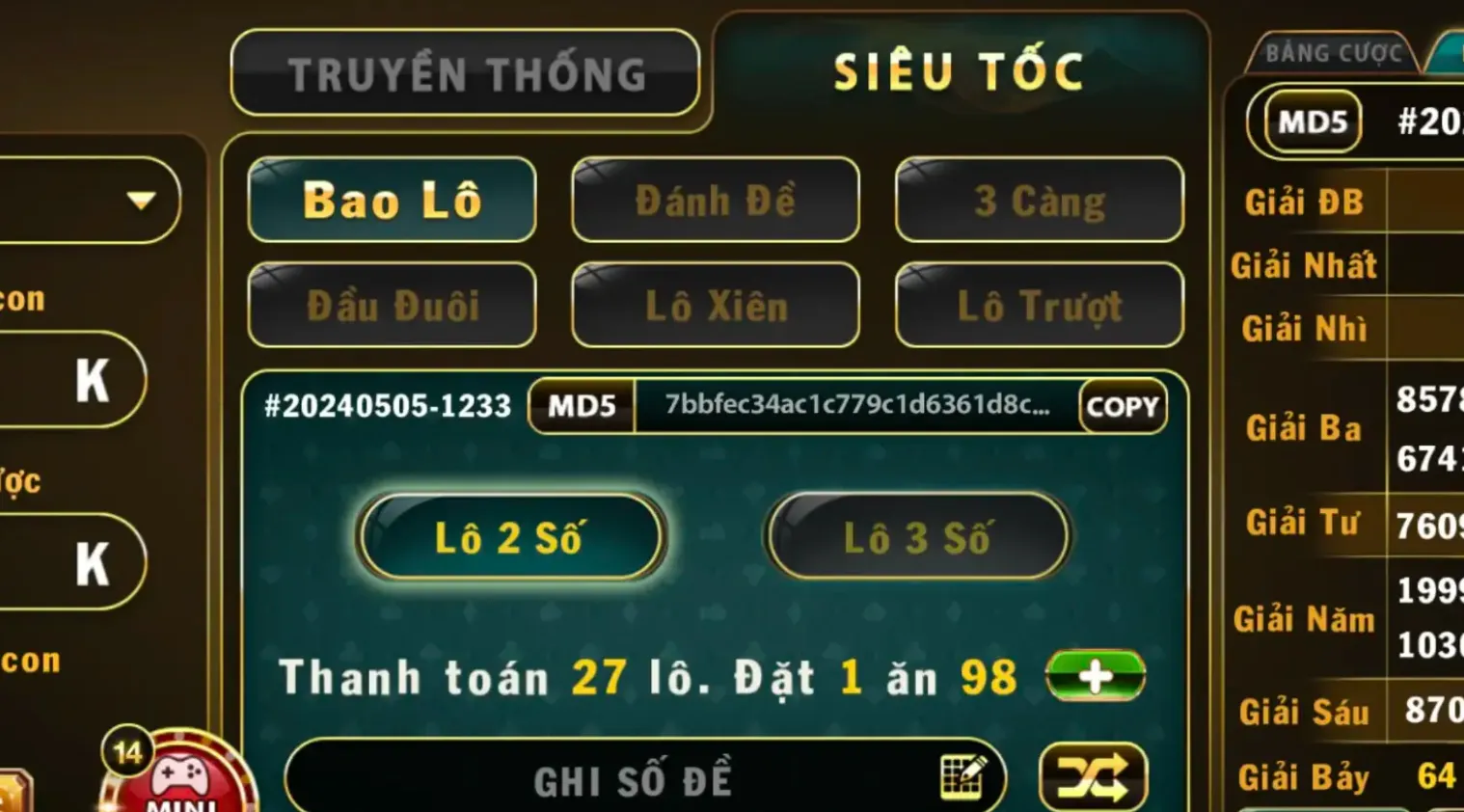 Thanh toán tại lô 3 càng Go88