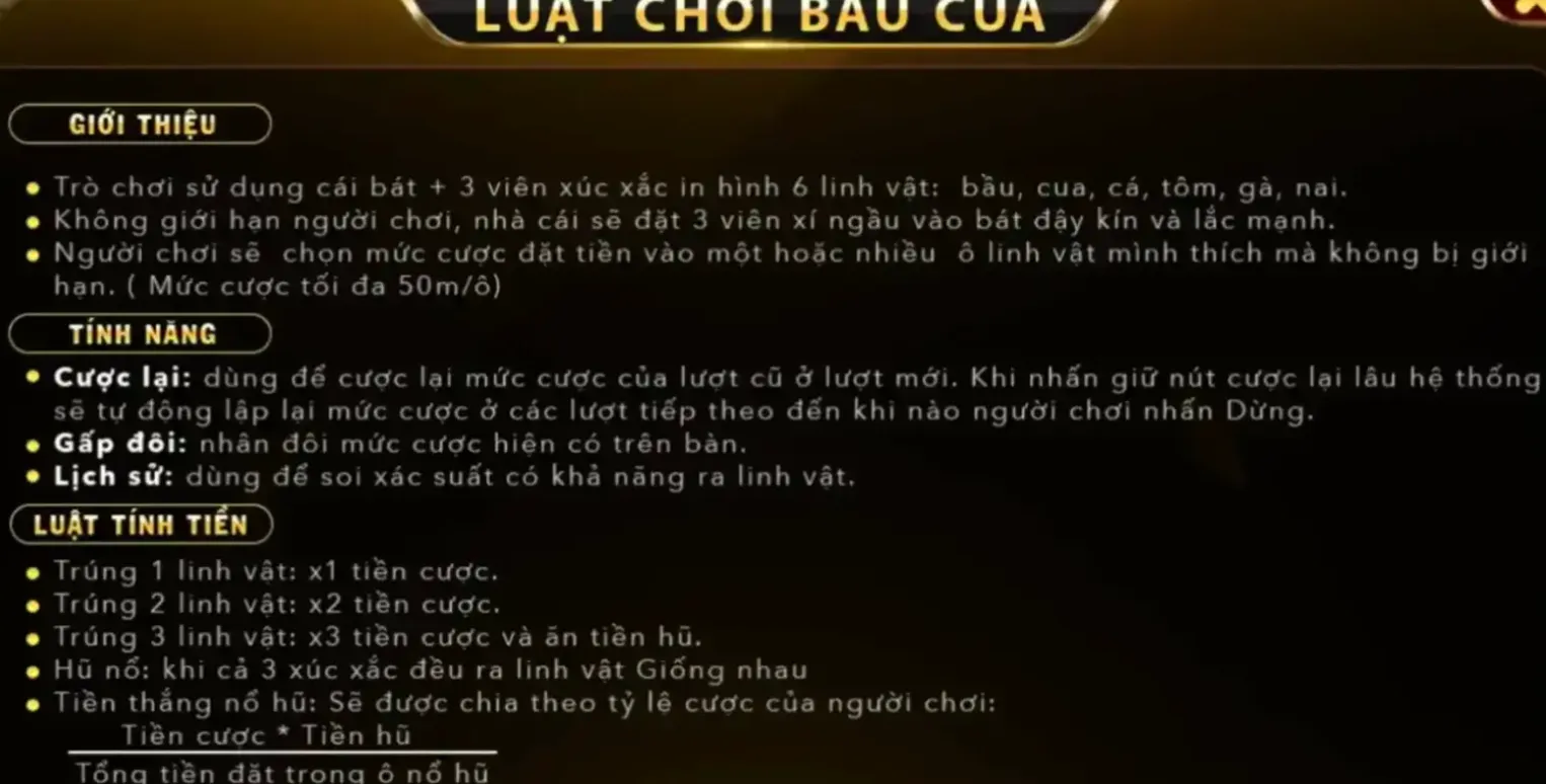 Ưu điểm về cửa cược trong Bầu Cua Go88