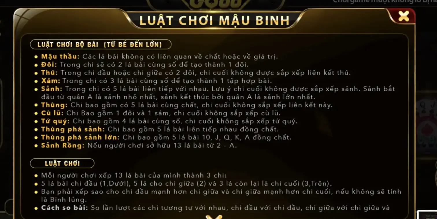 Sử dụng đa chiến thuật khi chơi Mậu Binh Go88