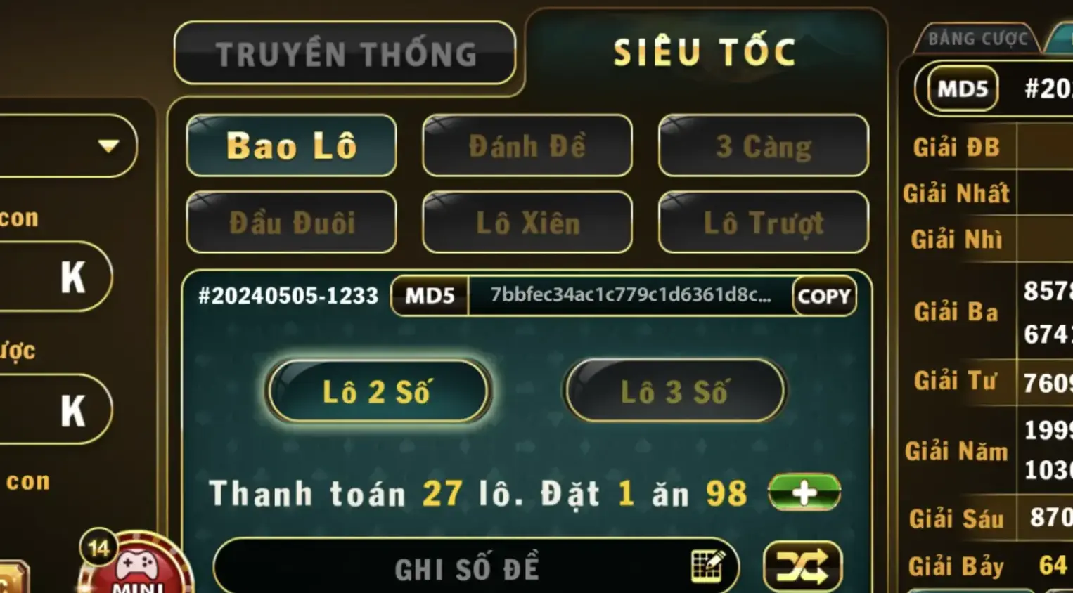 Trả thưởng trong lô đề đầu đuôi Go88