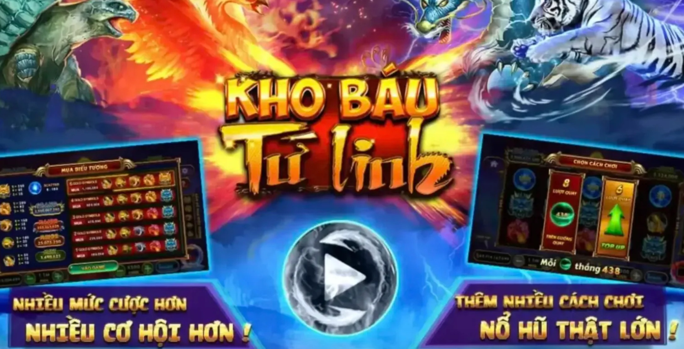 Tỷ lệ thắng cao trong Kho Báu Tứ Linh Go88