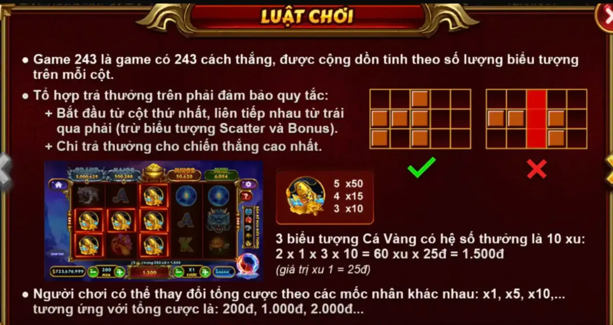 Trao thưởng thú vị khi theo dõi quy đổi của từng biểu tượng slot game